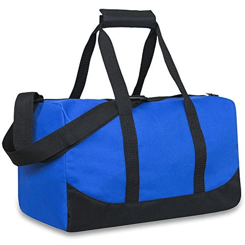 , 30 Liter 17" Unisex Canvas Duffle Bags for Travel, Shopping, Shoe Bag, Day Pack, Weekend Bag - Blue