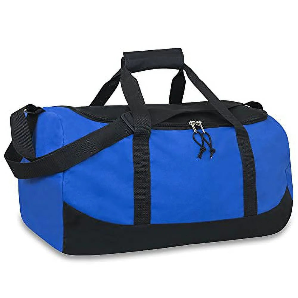 , 30 Liter 17" Unisex Canvas Duffle Bags for Travel, Shopping, Shoe Bag, Day Pack, Weekend Bag - Blue